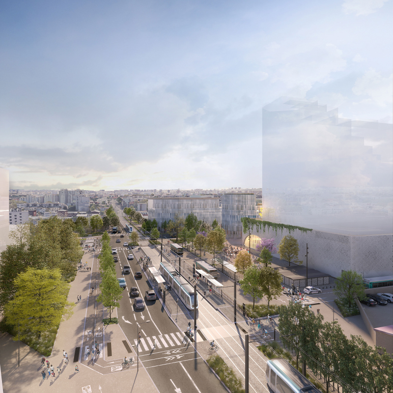 Illustration - Vue aérienne du pôle multimodal