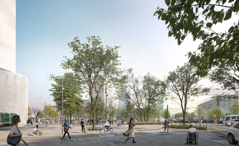 Illustration - Depuis le boulevard Pasteur, vers la gare