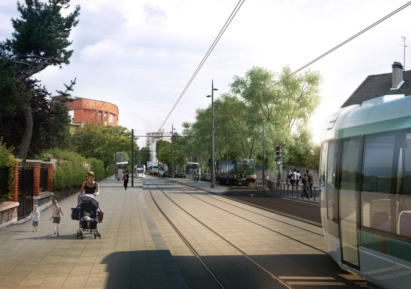 Illustration - Perspective des aménagements du tramway