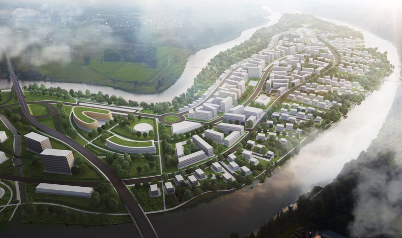 Illustration - Vue aérienne de l’écoparc de la confluence