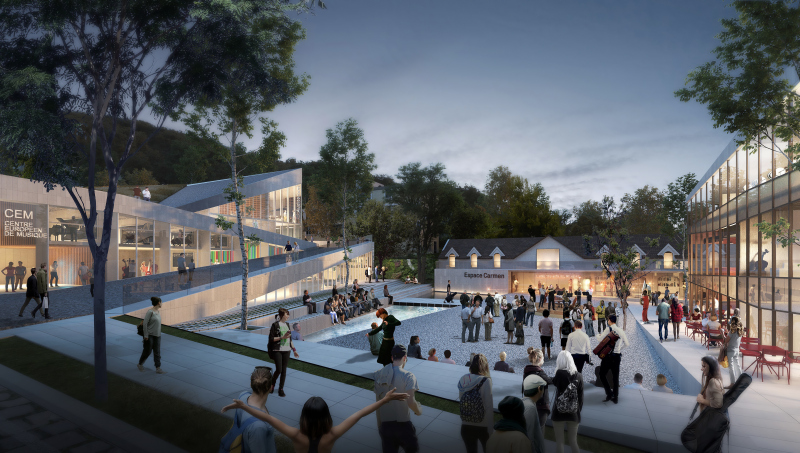 Illustration - Vue de la place Carmen un soir de petit concert