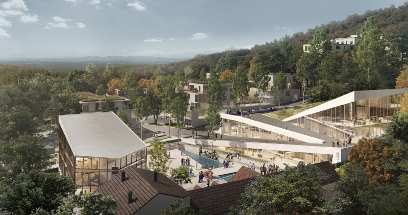 Illustration - Vue sur le Centre Européen de Musique et la place Carmen