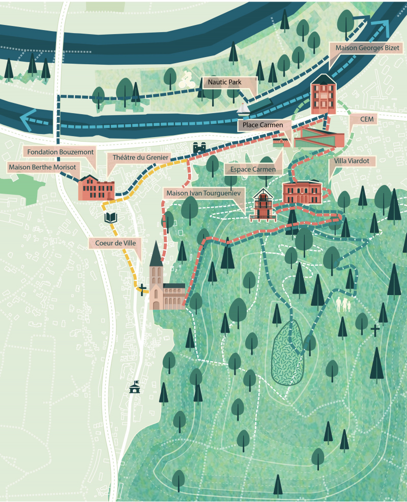 Illustration - Proposition de parcours culturels à partir du CEM et dans la colline des impressionnistes