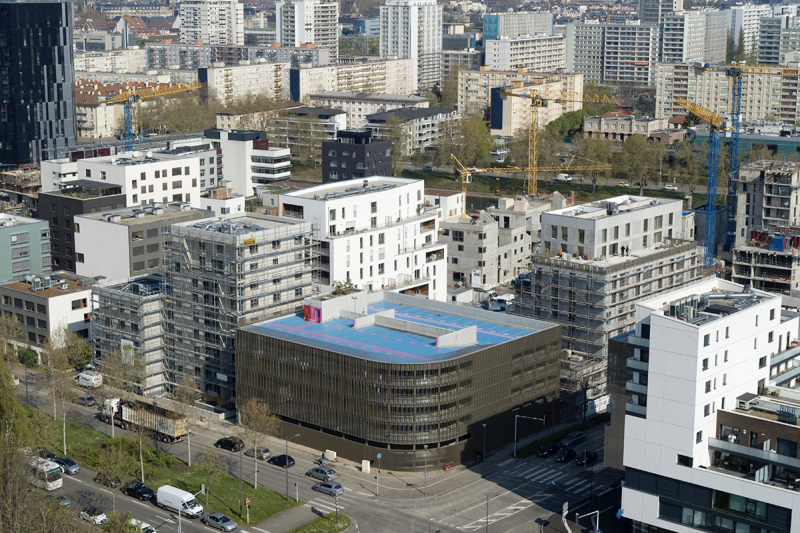 Illustration - Parking silo partagé  à l’échelle du quartier sur la porte d’entrée Est du quartier