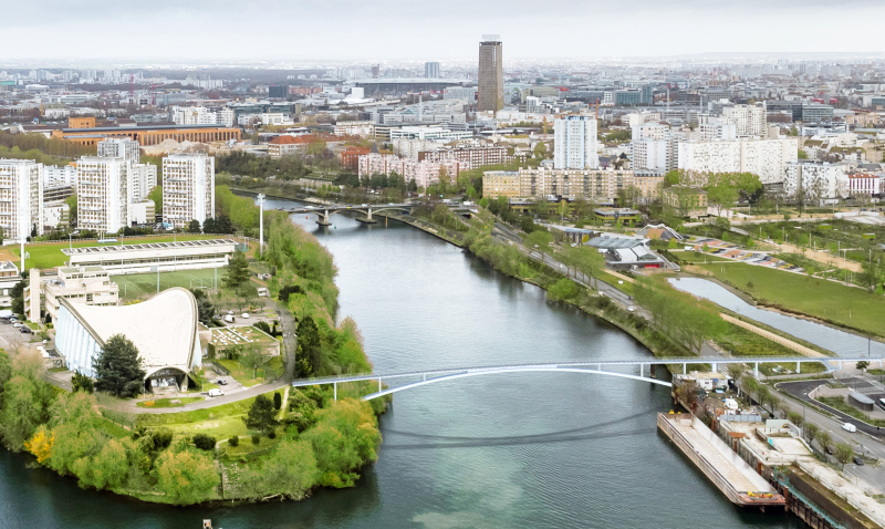 Illustration - Etude de faisabilité d'une passerelle en arc franchissant la Seine